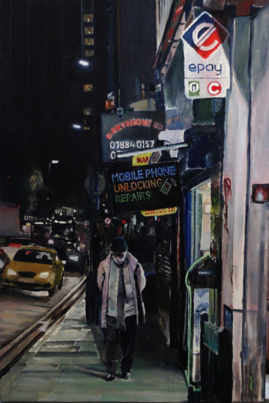Lee High Road 9.20pm oil on canvas 914 x 610mm